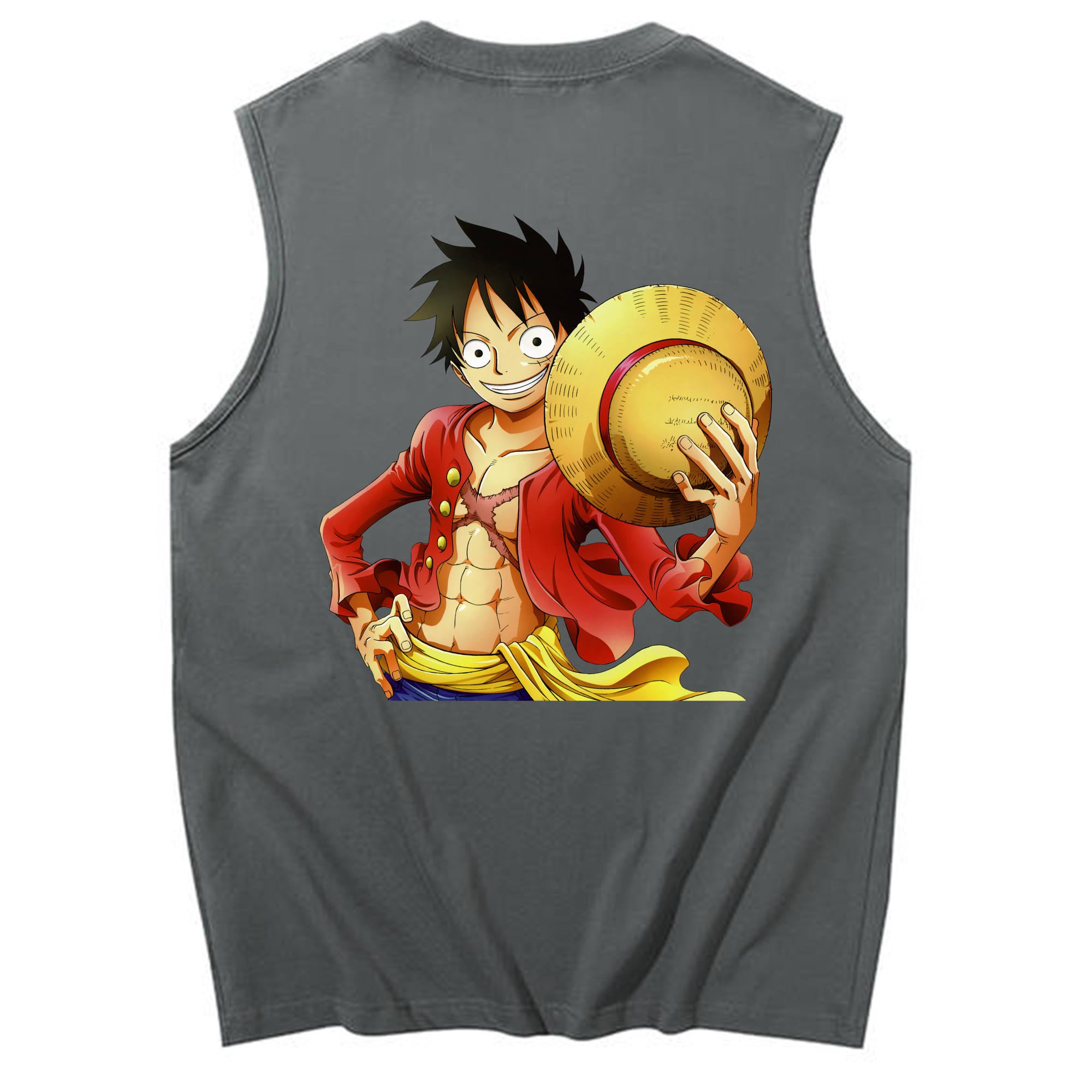 ワンピース モンキー・D・ルフィ ONE PIECE Monkey D. Luffy コットン100％タンクトップ（背面プリント）
